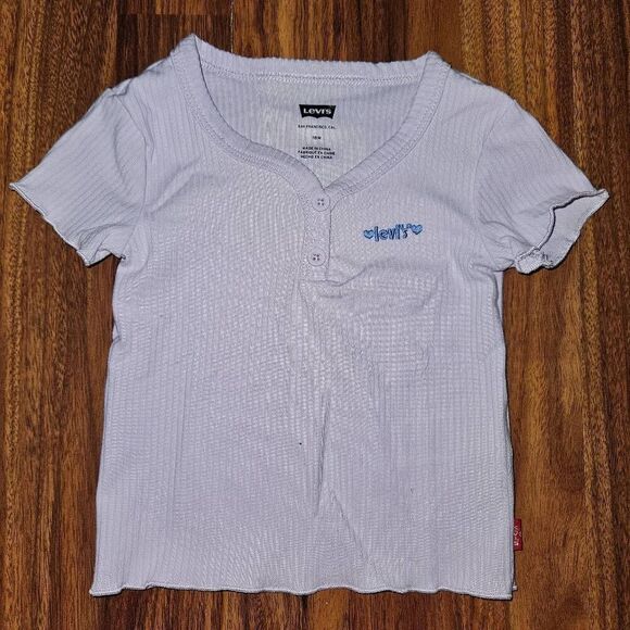 Levi's Three Piece Outfit Purple Floral Hoodie Tee and Jeans Baby Size 18 Months - Picture 5 of 8